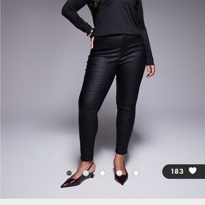 ASOS Curve Black Faux Leather Skinny Leggings